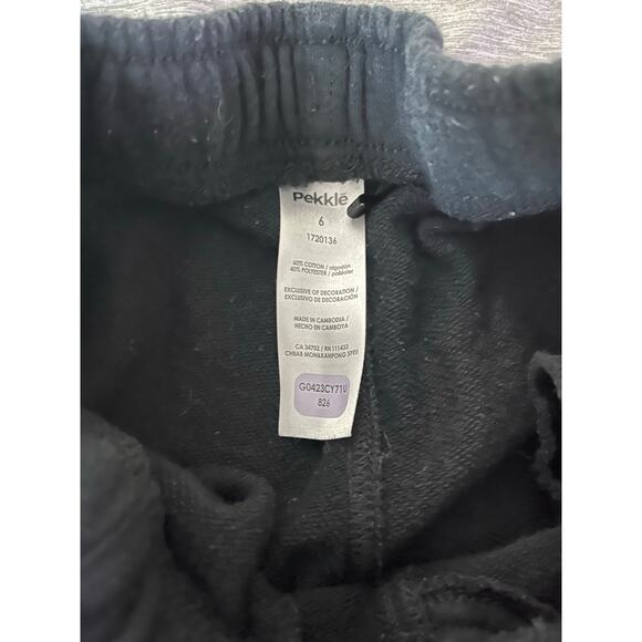 Pekkle Boys Black Pull-On Activewear Athletic Jogger Sweatpants Youth Size 6 - Picture 5 of 5